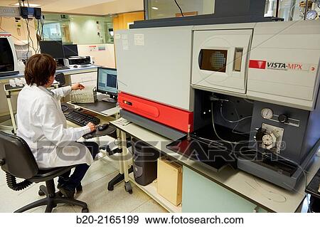 Stock Photo - ICP-OES. Inductively coupled plasma atomic emission spectroscopy (ICP-AES). Fotosearch