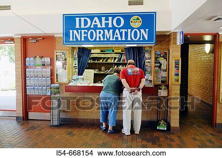 Picture - Idaho Information Center visitor travel traveler vacation US United States ID tour tourist tourism. Fotosearch