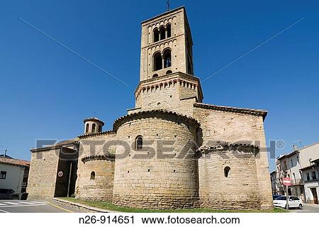 Stock Image - Iglesia de Santa Eugenia de Berga RomBnica Siglo X Espaa, Catalunya, provincia de Barcelona, Osona, Santa Eugenia de Berga. Fotosearch