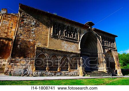 Stock Image - Iglesia del Santo Sepulcro, Estella, Navarre, Spain.. Fotosearch