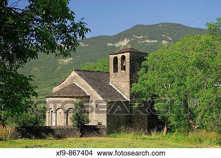 Iglesia romBnica de Or's Bajo. S. XI. Serrablo. Huesca. Arag? n. Espaa. View Large Photo Image Picture - Iglesia romBnica de Or's Bajo. S. XI. Serrablo. Huesca. Arag? n. Espaa.. Fotosearch