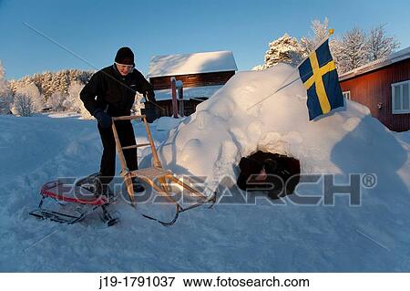 Igloo, Northern Sweden View Large Photo Image Stock Photo - Igloo, Northern Sweden. Fotosearch