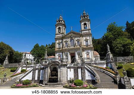 Igreja do Bom Jesus from Terreiro de Moises, Santuario do Bom Jesus do Monte, Good Jesus of the Mount sanctuary, Tenoes, Braga, Cavado, Norte, Portugal. View Large Photo Image Stock Photography - Igreja do Bom Jesus from Terreiro de Moises, Santuario do Bom Jesus do Monte, Good Jesus of the Mount sanctuary, Tenoes, Braga, Cavado, Norte, Portugal.. Fotosearch