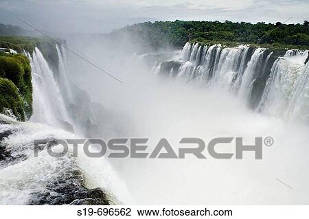 Iguazu Falls. Argentina-Brazil border View Large Photo Image Stock Image - Iguazu Falls. Argentina-Brazil border. Fotosearch