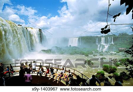Stock Photo - Iguazu Falls on the Brazil Argentina Paraguay border South America. Fotosearch