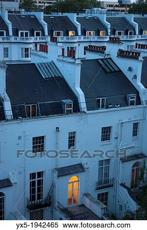 Illuminated balcony door in a terrace house in London ner Hyde Park. View Large Photo Image Stock Photography - Illuminated balcony door in a terrace house in London ner Hyde Park.. Fotosearch