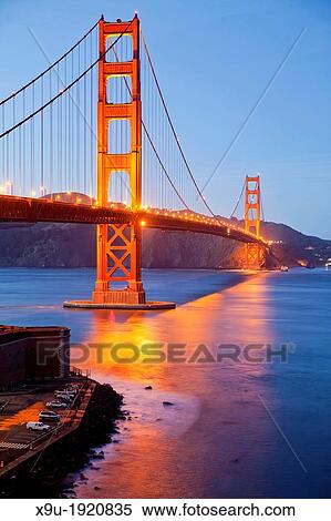 illuminated Golden Gate bridge in San Francisco, California, United States of America, USA View Large Photo Image Stock Photography - illuminated Golden Gate bridge in San Francisco, California, United States of America, USA. Fotosearch