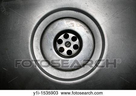 image of gray metallic plughole in sink View Large Photo Image Stock Image - image of gray metallic plughole in sink. Fotosearch
