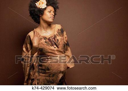 Picture - Image of Pregnant African American Woman. Fotosearch