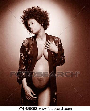 Stock Image - Image of Pregnant African American Woman. Fotosearch
