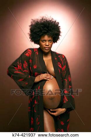 Stock Photo - image of pregnant African American woman. Fotosearch