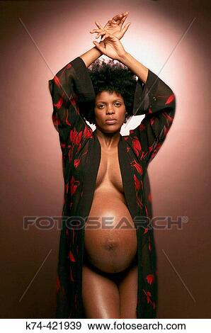 image of pregnant African American woman View Large Photo Image Stock Photo - image of pregnant African American woman. Fotosearch