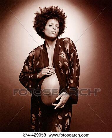 Stock Photo - Image of Pregnant African American Woman. Fotosearch
