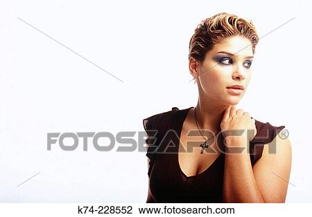 image of young woman gazing to the side View Large Photo Image Stock Image - image of young woman gazing to the side. Fotosearch