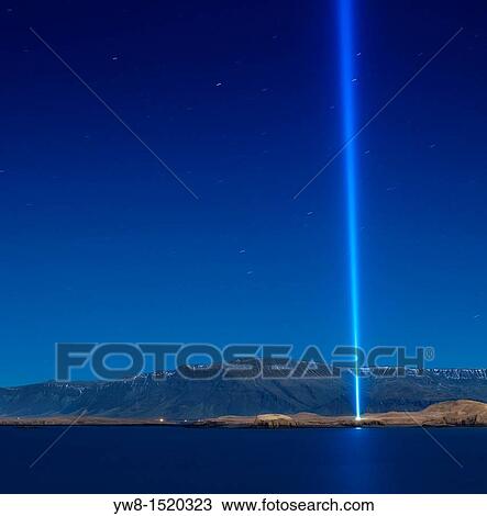 Imagine Peace Tower Iceland The Imagine Peace Tower, a memorial to John Lennon from Yoko Ono, located on Videy Island, Reykjavik, Iceland View Large Photo Image Stock Image - Imagine Peace Tower Iceland The Imagine Peace Tower, a memorial to John Lennon from Yoko Ono, located on Videy Island, Reykjavik, Iceland. Fotosearch