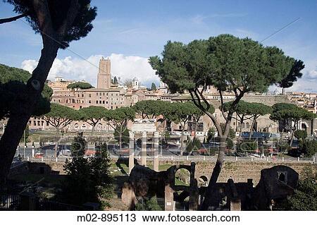 Stock Image - Imperial roman forums in Rome. Fotosearch