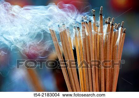 Incense in a temple in Bangkok View Large Photo Image Picture - Incense in a temple in Bangkok. Fotosearch