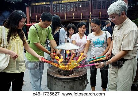 incense sticks, City God temple, Shanghai, China. View Large Photo Image Stock Photo - incense sticks, City God temple, Shanghai, China.. Fotosearch