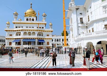 Stock Photograph - India. Punjab. Amritsar. The Golden Temple. Sri Akal Takhat Sahib, residence of the Shiromani Gurdwara Prabandhak or religious government of the Sikh.. Fotosearch