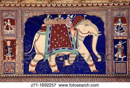 Stock Photo - India, Rajasthan, Fatehpur, Nadine Le Prince Haveli,. Fotosearch