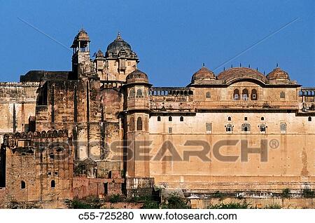 Stock Image - India, Rajasthan, Jaipur, Amber Palace, Amber Fort, Fortress. Fotosearch