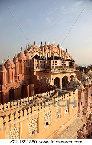 India, Rajasthan, Jaipur, Hawa Mahal, Palace of the Winds, View Large Photo Image Stock Image - India, Rajasthan, Jaipur, Hawa Mahal, Palace of the Winds,. Fotosearch
