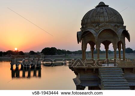 India, Rajasthan, Jaisalmer, Gadi Sagar tank. View Large Photo Image Picture - India, Rajasthan, Jaisalmer, Gadi Sagar tank.. Fotosearch