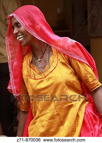 Stock Photograph - India, Rajasthan, Jaisalmer, woman in traditional dress. Fotosearch