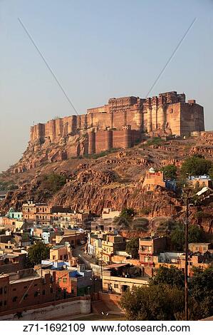 India, Rajasthan, Jodhpur, Mehrangarh Fort, View Large Photo Image Stock Photo - India, Rajasthan, Jodhpur, Mehrangarh Fort,. Fotosearch