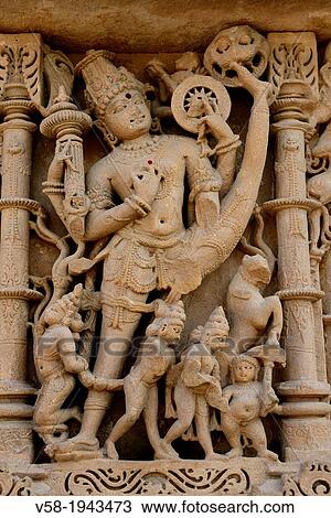 Stock Image - India, Rajasthan, Osian, Sachya Mata temple (12th C), Vishnu as Vamana.. Fotosearch