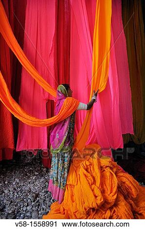 India, Rajasthan, Saree factory View Large Photo Image Stock Image - India, Rajasthan, Saree factory. Fotosearch