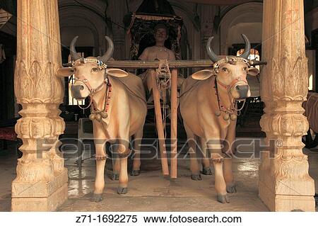 India, Rajasthan, Shekhawati, Dunlod, Seth Arjun Das Goenka Haveli, oxcart statue, View Large Photo Image Stock Photography - India, Rajasthan, Shekhawati, Dunlod, Seth Arjun Das Goenka Haveli, oxcart statue,. Fotosearch