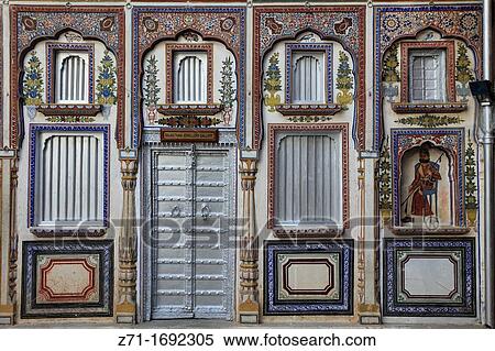 India, Rajasthan, Shekhawati, Nawalgarh, Poddar Haveli, courtyard, View Large Photo Image Stock Photography - India, Rajasthan, Shekhawati, Nawalgarh, Poddar Haveli, courtyard,. Fotosearch