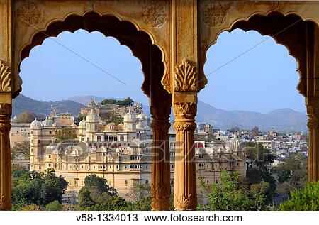 India, Rajasthan, Udaipur, The City Palace seen from Sunset point. View Large Photo Image Stock Image - India, Rajasthan, Udaipur, The City Palace seen from Sunset point.. Fotosearch