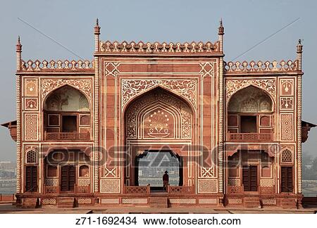 Picture - India, Uttar Pradesh, Agra, Itimad-ud-Daulah, gate,. Fotosearch