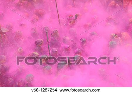 India, Uttar Pradesh, Holi festival, Colour and spring festival celebrating the love between Krishna and Radha View Large Photo Image Picture - India, Uttar Pradesh, Holi festival, Colour and spring festival celebrating the love between Krishna and Radha. Fotosearch