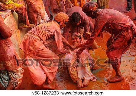 India, Uttar Pradesh, Holi festival, Colour and spring festival celebrating the love between Krishna and Radha. View Large Photo Image Stock Image - India, Uttar Pradesh, Holi festival, Colour and spring festival celebrating the love between Krishna and Radha.. Fotosearch
