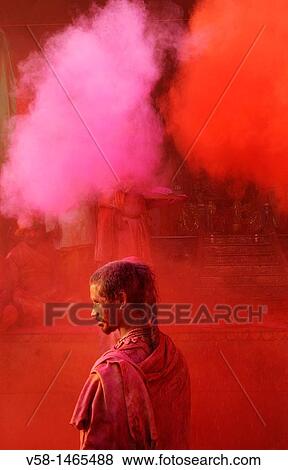 India, Uttar Pradesh, Holi festival, Colour and spring festival celebrating the love between Krishna and Radha View Large Photo Image Stock Photo - India, Uttar Pradesh, Holi festival, Colour and spring festival celebrating the love between Krishna and Radha. Fotosearch