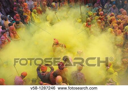 India, Uttar Pradesh, Holi festival, Colour and spring festival celebrating the love between Krishna and Radha. View Large Photo Image Stock Photograph - India, Uttar Pradesh, Holi festival, Colour and spring festival celebrating the love between Krishna and Radha.. Fotosearch