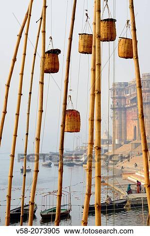 Stock Photography - India, Uttar Pradesh, Varanasi, Ganga Mahal Ghat.. Fotosearch