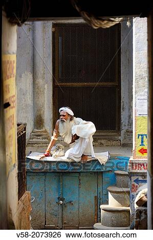 India, Uttar Pradesh, Varanasi, Sadhu (ascetic). View Large Photo Image Stock Photograph - India, Uttar Pradesh, Varanasi, Sadhu (ascetic).. Fotosearch