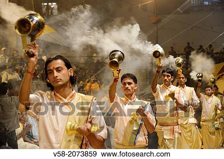 India, Uttar Pradesh, Varanasi, Offering of incense to the Ganges. View Large Photo Image Stock Photo - India, Uttar Pradesh, Varanasi, Offering of incense to the Ganges.. Fotosearch