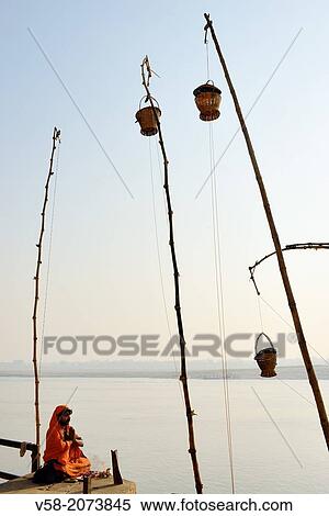 India, Uttar Pradesh, Varanasi, Yogi in prayer. View Large Photo Image Stock Photography - India, Uttar Pradesh, Varanasi, Yogi in prayer.. Fotosearch