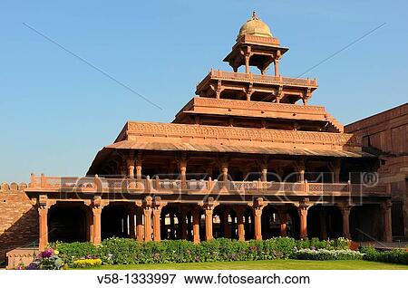 India, Uttar Pradesh, World Heritage Site, Fatehpur Sikri, Panch Mahal pavilion. View Large Photo Image Stock Photo - India, Uttar Pradesh, World Heritage Site, Fatehpur Sikri, Panch Mahal pavilion.. Fotosearch