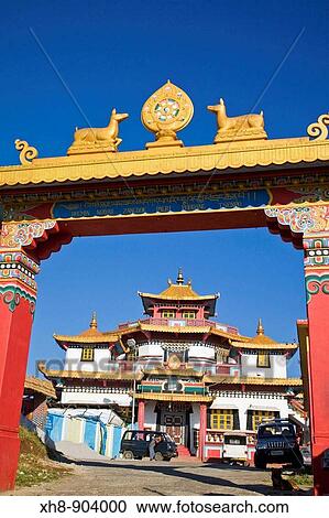Stock Image - India, West Bengal, Kalimpong, Durpin Hill, Durpin Gompa or Zong Dog Pairi Fo-Brang Gompa, Kalimpong's largest monastery. Fotosearch