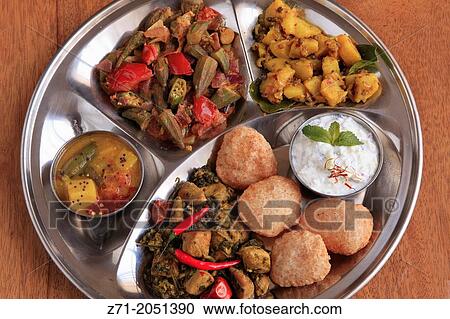 Stock Image - Indian thali meal,.. Fotosearch