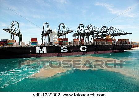 Stock Image - Industrial port of Valencia, Spain, Europe. Fotosearch