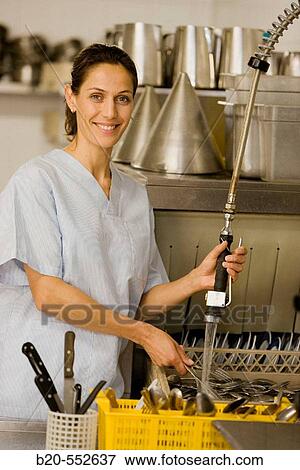Industrial washing facility in a restaurant kitchen. View Large Photo Image Stock Photo - Industrial washing facility in a restaurant kitchen.. Fotosearch