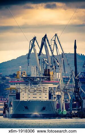 Industry and ship Nervion river Biscay Basque Country, Spain View Large Photo Image Stock Photograph - Industry and ship Nervion river Biscay Basque Country, Spain. Fotosearch
