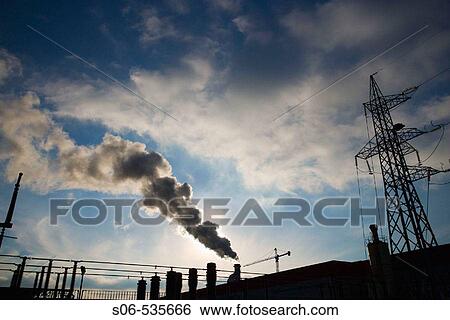 Stock Photograph - Industry emissions. Fotosearch
